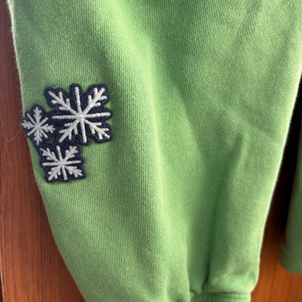 Aerie Bright Green Fleece Jogger Sweatpants Ski Winter Patches Size L - Picture 5 of 8